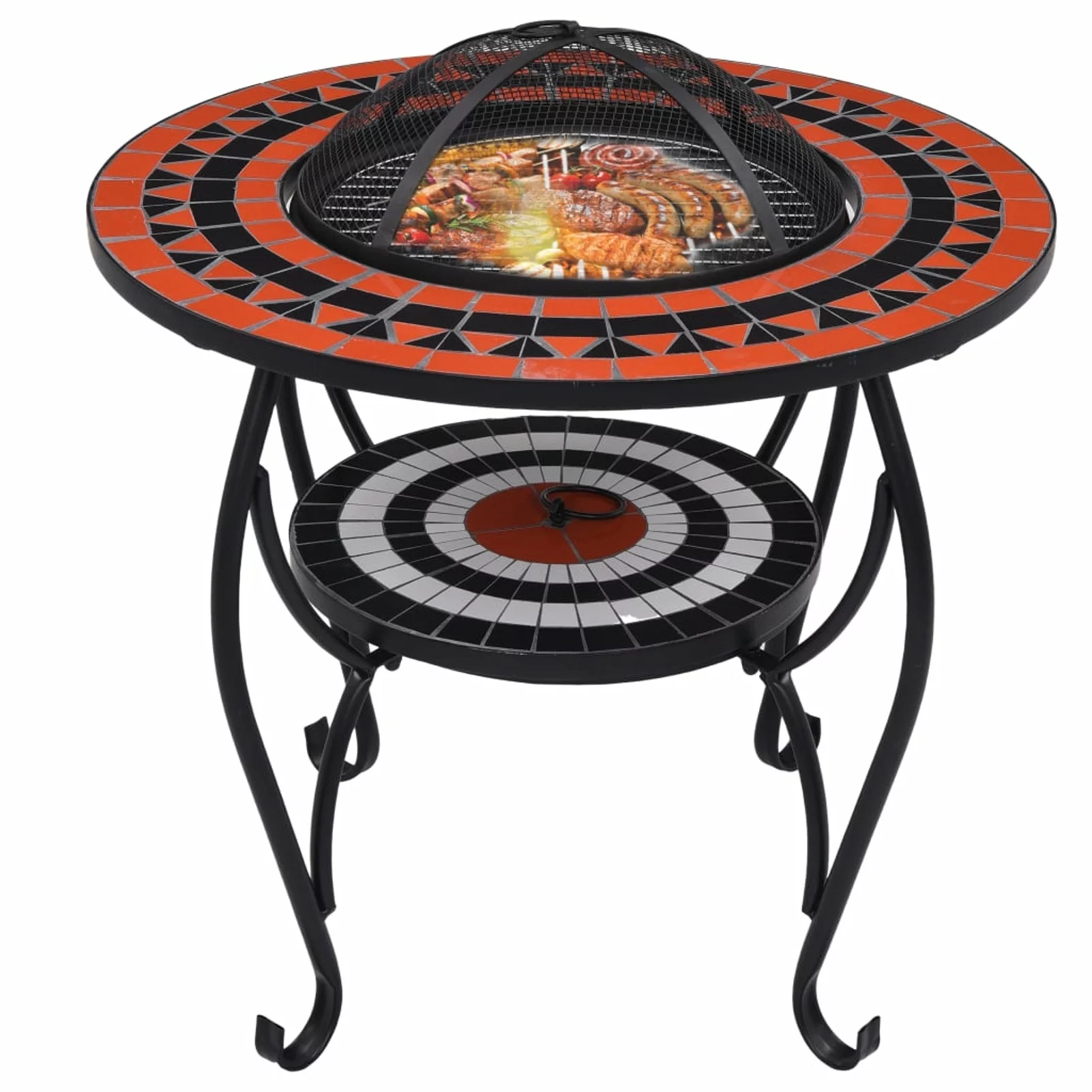 Suzicca Fire Pit Table Terracotta and White 26.8