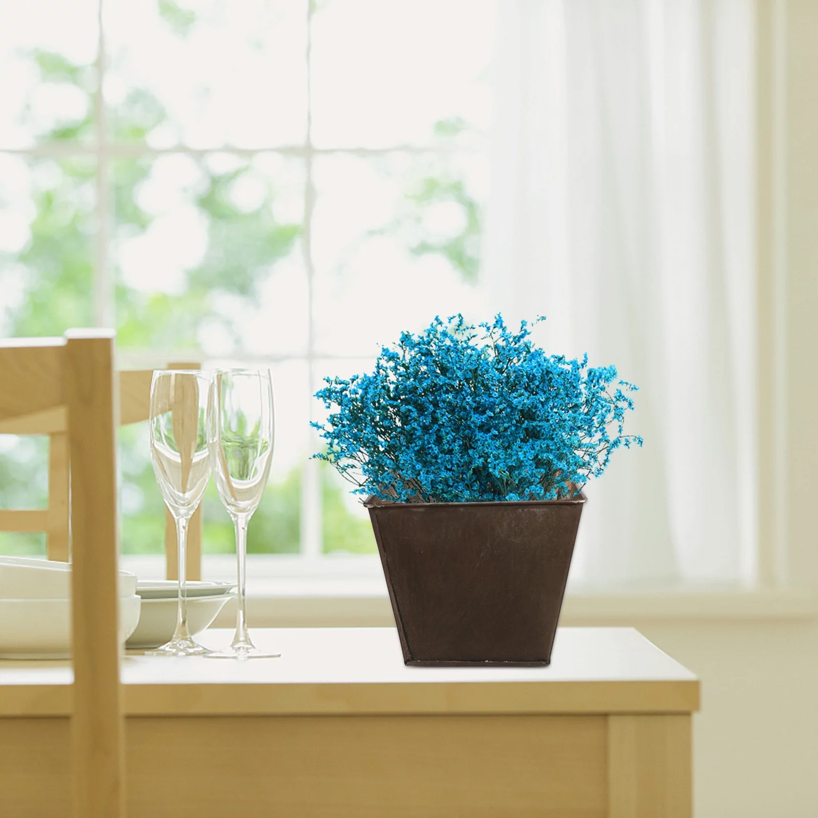 Guichaokj 3pcs Square Creative Plant Pot Home Garden Planter Antique Iron Flower Bucket