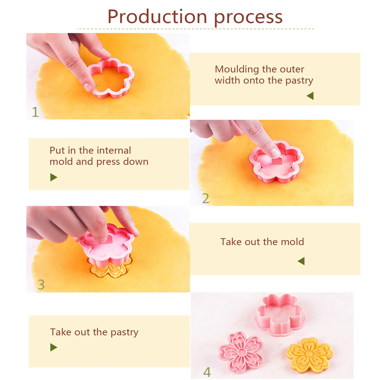 NLLSHGJ Flower Biscuits Mould Chrysanthemum Cherry Plums Cartoon Cake Baking Sugar 3d Three Dimensionals Cookie Seal Die