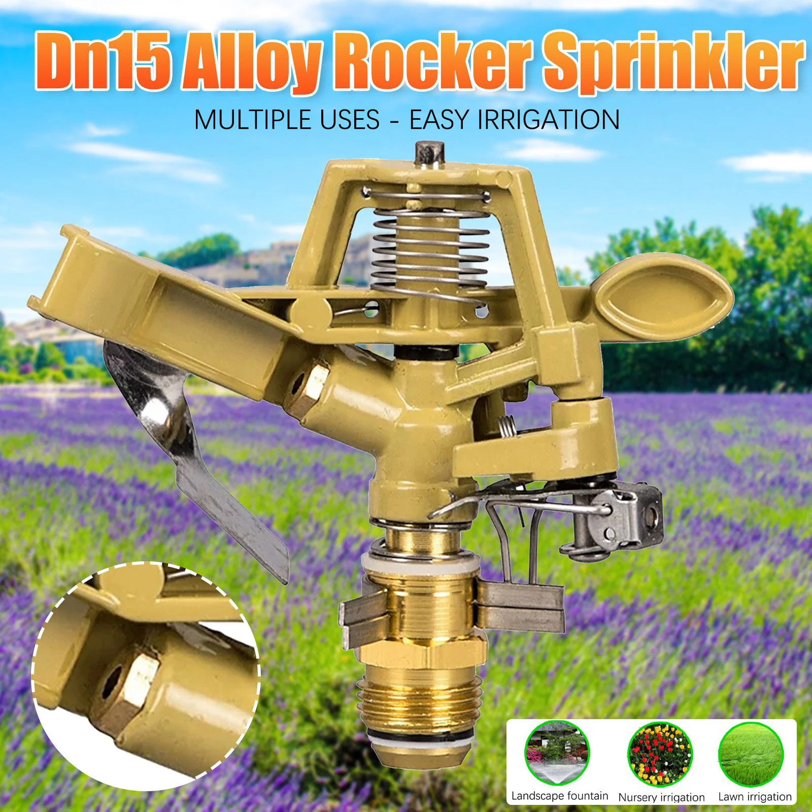 AaSFJEG Teacher Appreciation Gifts Alloy Adjustable Angle Sprinkler Head For Garden Agriculture Irrigation With 360 Rotation Dn15