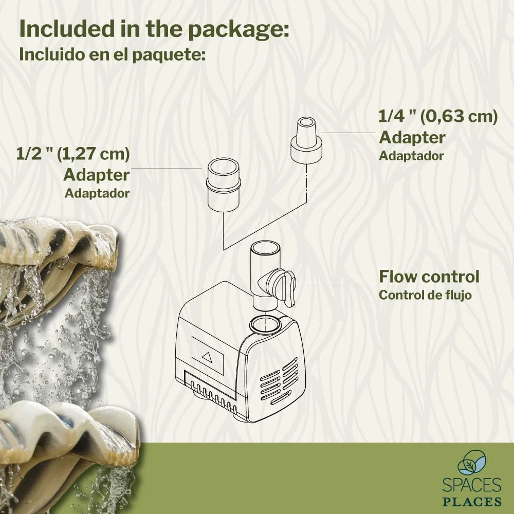 DP140 Submersible Water Pump For Indoor/Outdoor Ponds, Waterfalls, 4.1' Max Fountain Height, Black