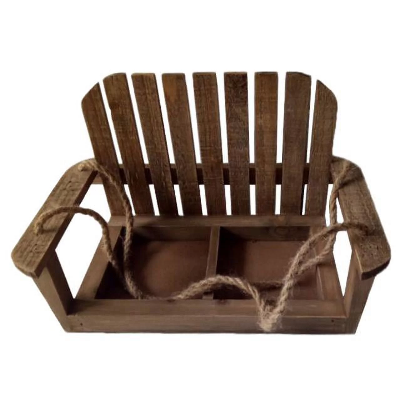 Wooden Hanging Chair with Double Pot Storage