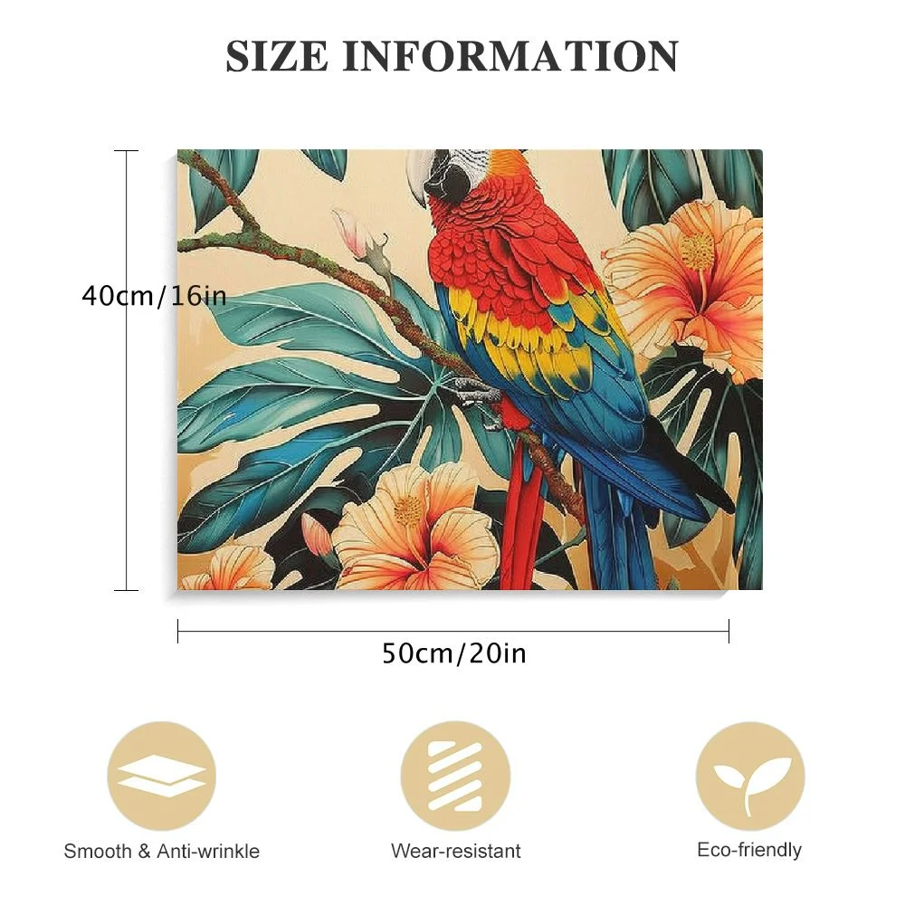 BCIIG  Parrot Canvas Wall Art Colorful Parrot on Branch Painting Pictures Tropical Rain Forest Birds Print Artwork Decor  20