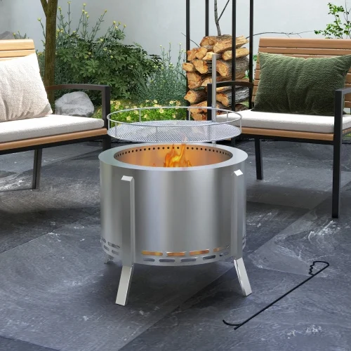 Outsunny 2-in-1 Smokeless Fire Pit, 19