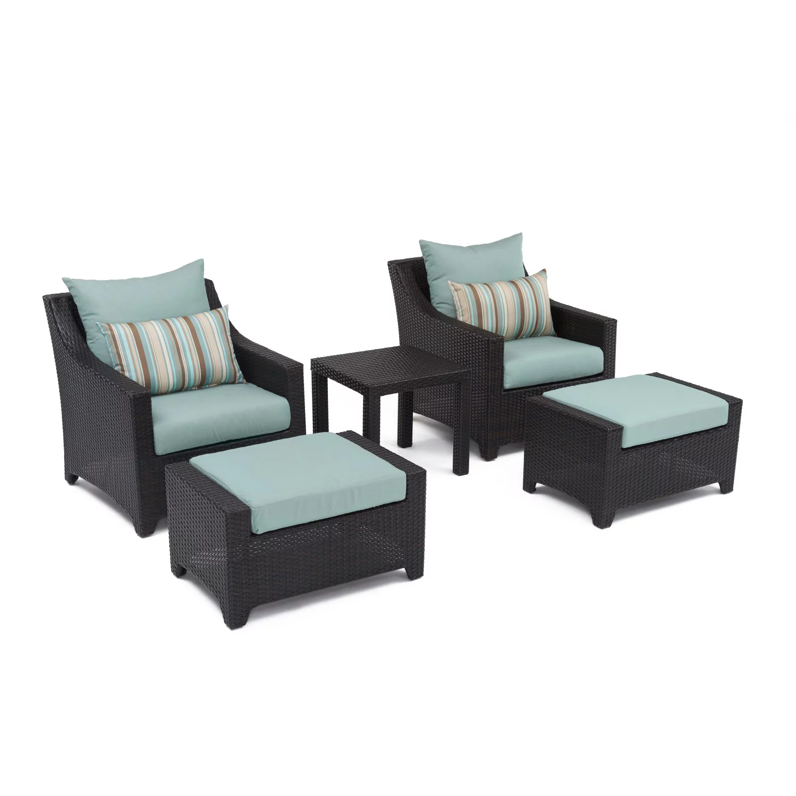 RST Outdoor Bliss 5 Piece Club Chair and Ottoman Set