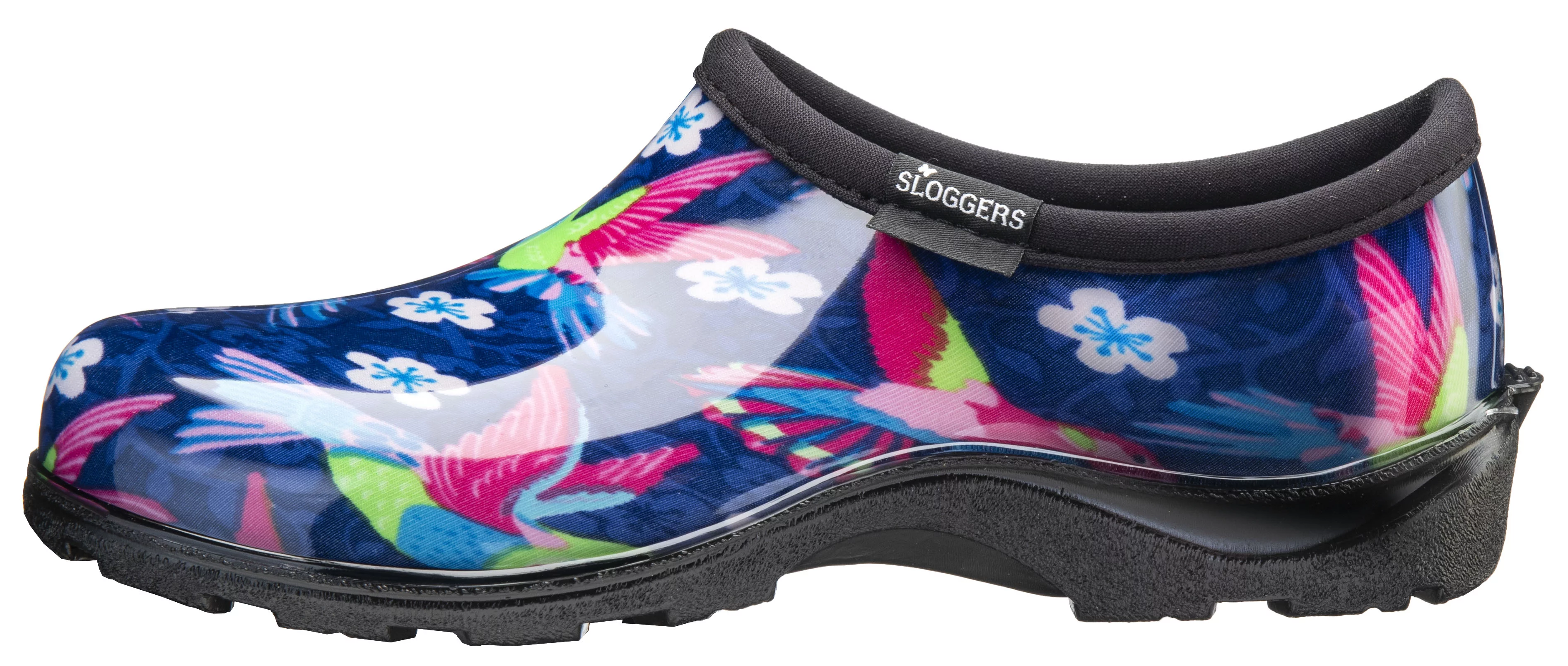 Sloggers Womens Rain and Garden Shoe, Pink Hummingbird Print, Size 9