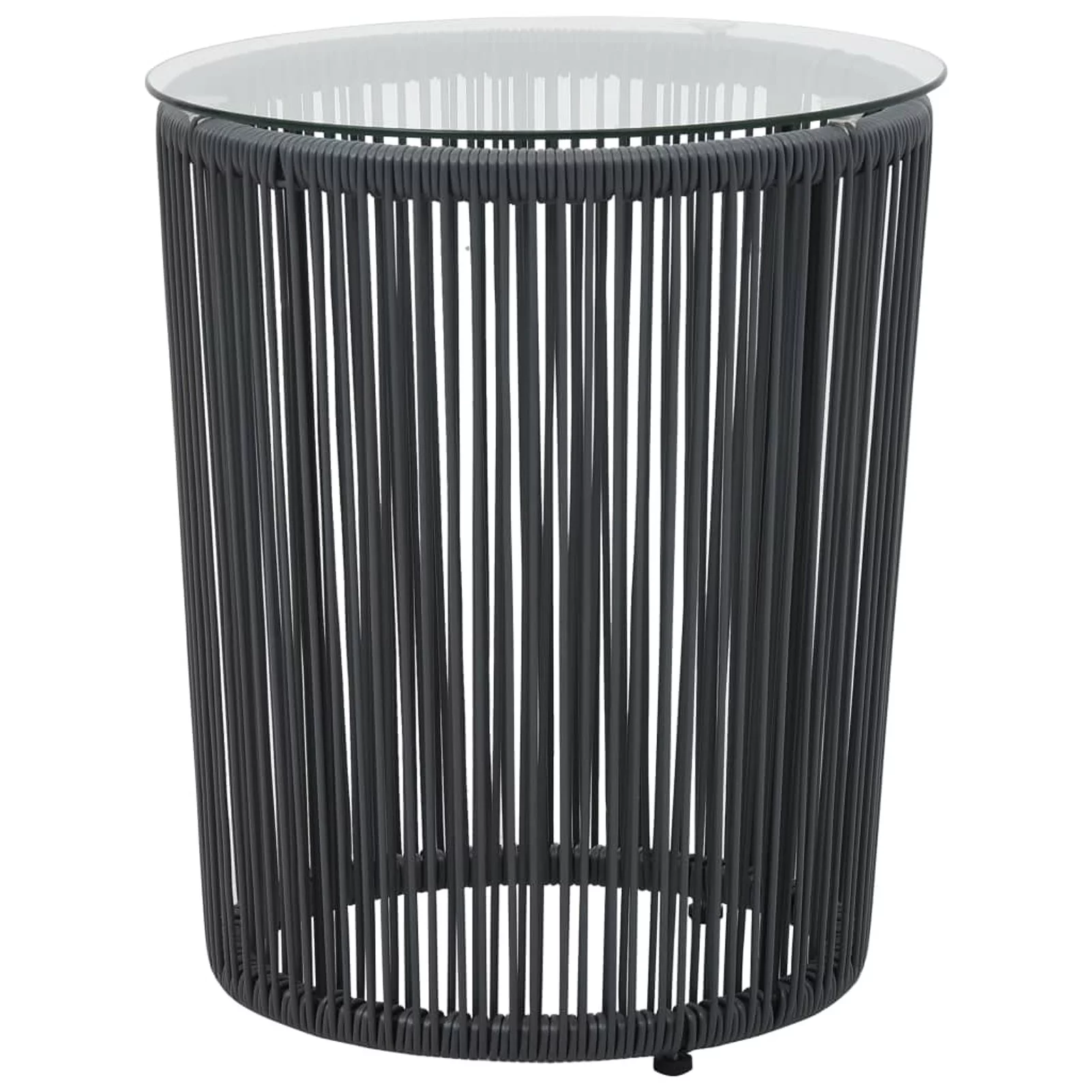 Carevas 3 Piece Bistro Set with Cushions PE Rattan Anthracite