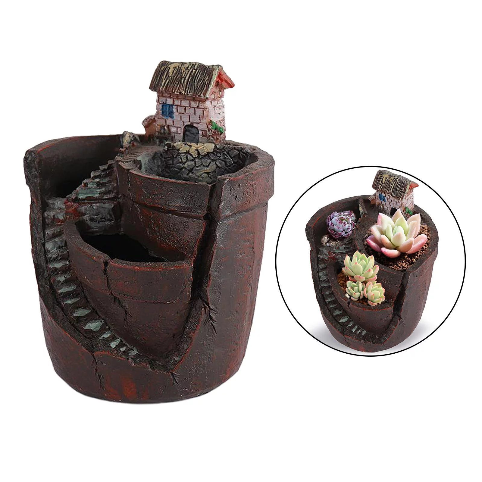 Shining Rustic Succulent Pot Planter Flowerpot with Sweet
