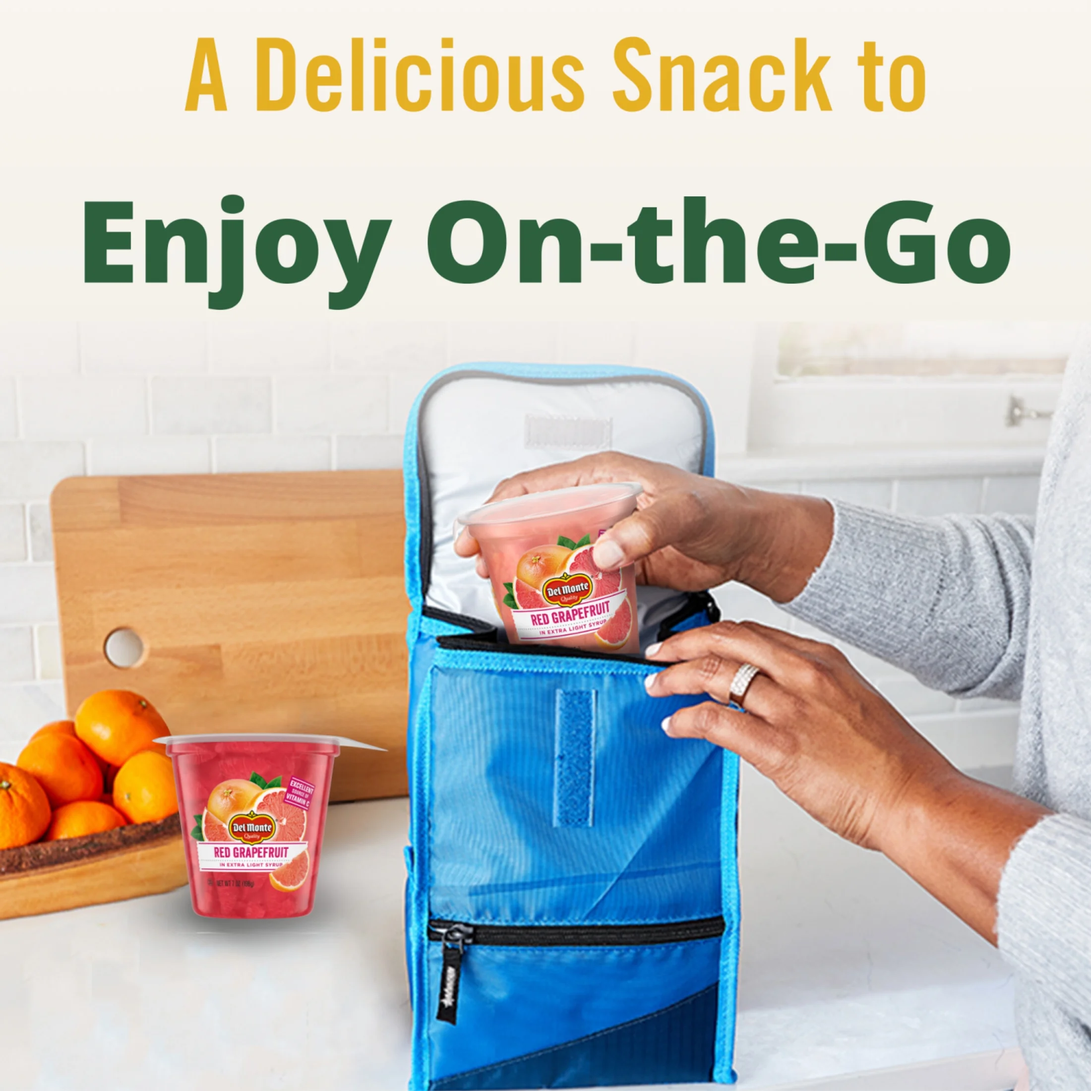 Del Monte Red Grapefruit in Extra Light Syrup, Pack of 4, 7 oz Cups