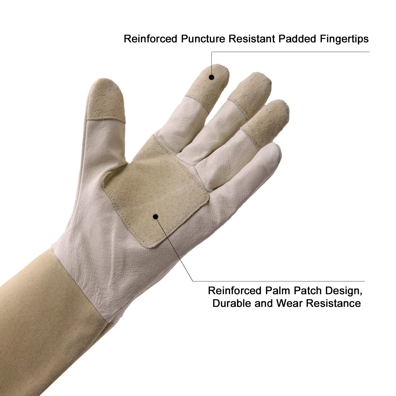 HANDLANDY Long Sleeve Leather Gardening Gloves,Rose Pruning Floral Gauntlet Garden Gloves For Women and Men