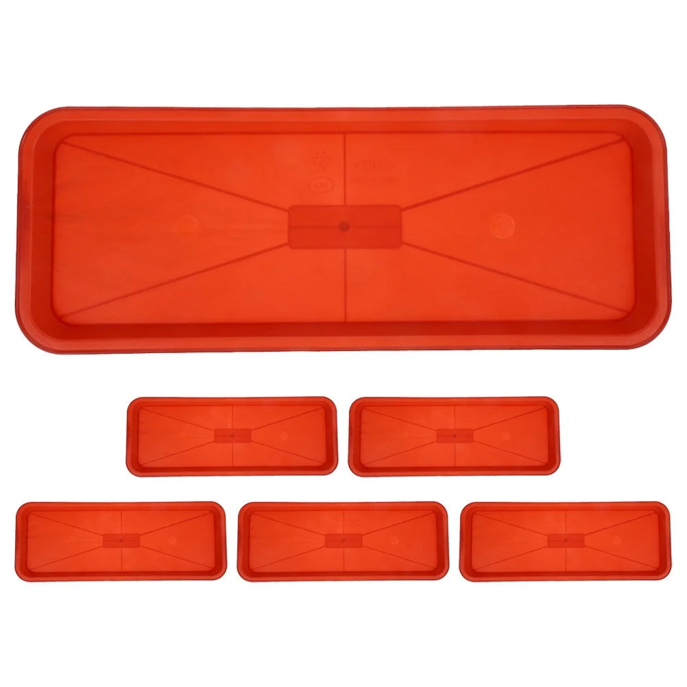 Jibingyi 6pcs Plastic Plant Pot Saucer Rectangle Plant Saucers Drip Tray Flower Pot Drip Trays