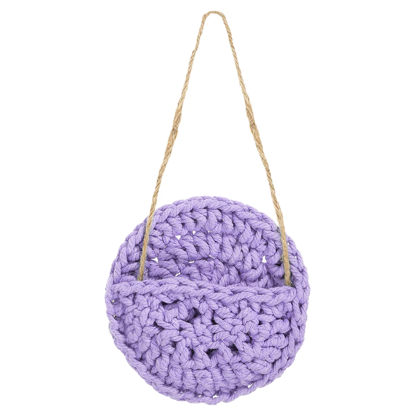 Uxcell Hanging Plant Basket, 4.7 Inch Dia Hanging Wall Planters for Indoor Outdoor, Purple