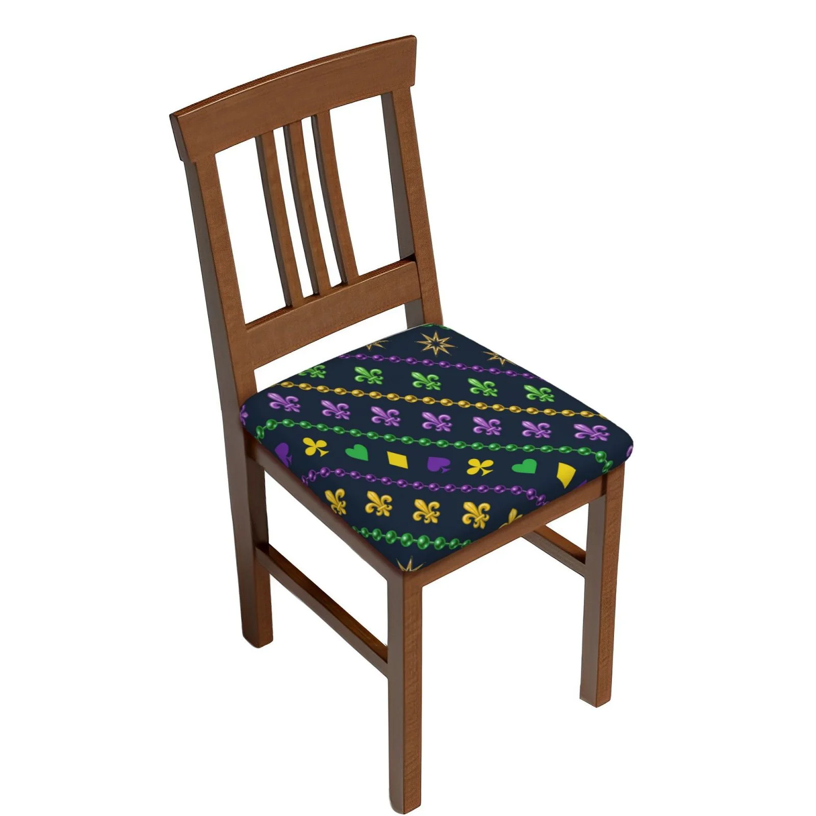 Fotbe Mardi Gras Strings Of Beads Square Cushion Cover,Soft Removable Washable Seat Covers For Dining Chairs