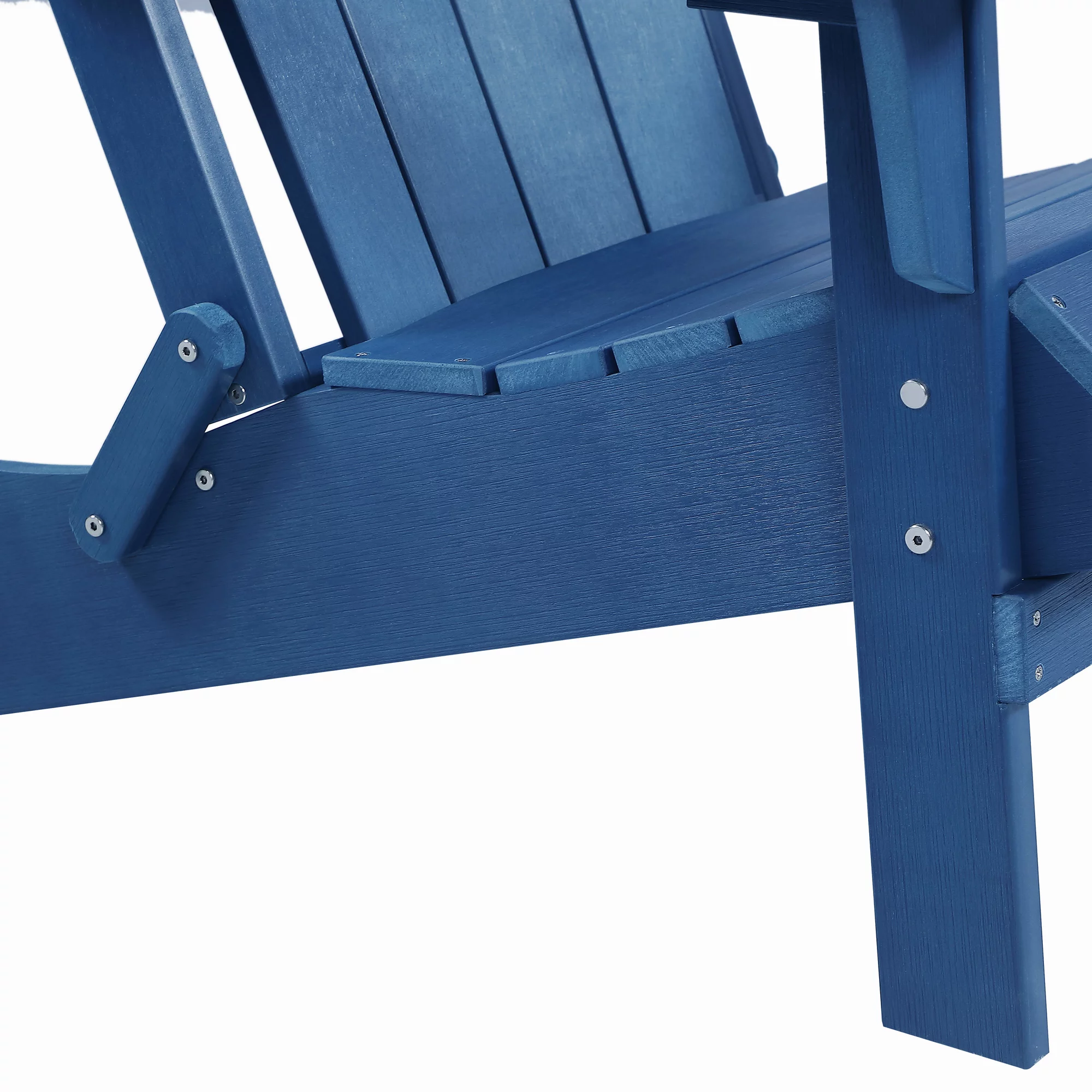 Hurley Stanton Drew Plastic/Resin Folding Adirondack Chair with Ottoman (Navy Blue)