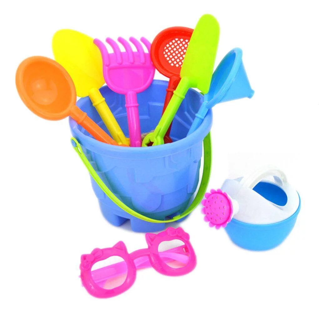 9PCS/Set Random Color Kids Sand Beach Toys Castle Bucket Spade Rake Water Tools SetKids Toys Birthday Gift