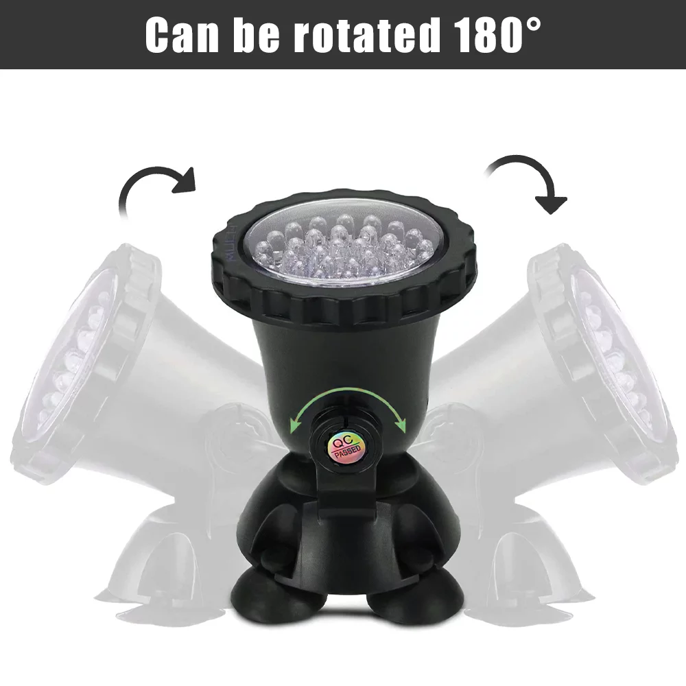 Submersible 36 LED RGB Pond Spot Lights Underwater Pool Fountain IP68+IR Remote