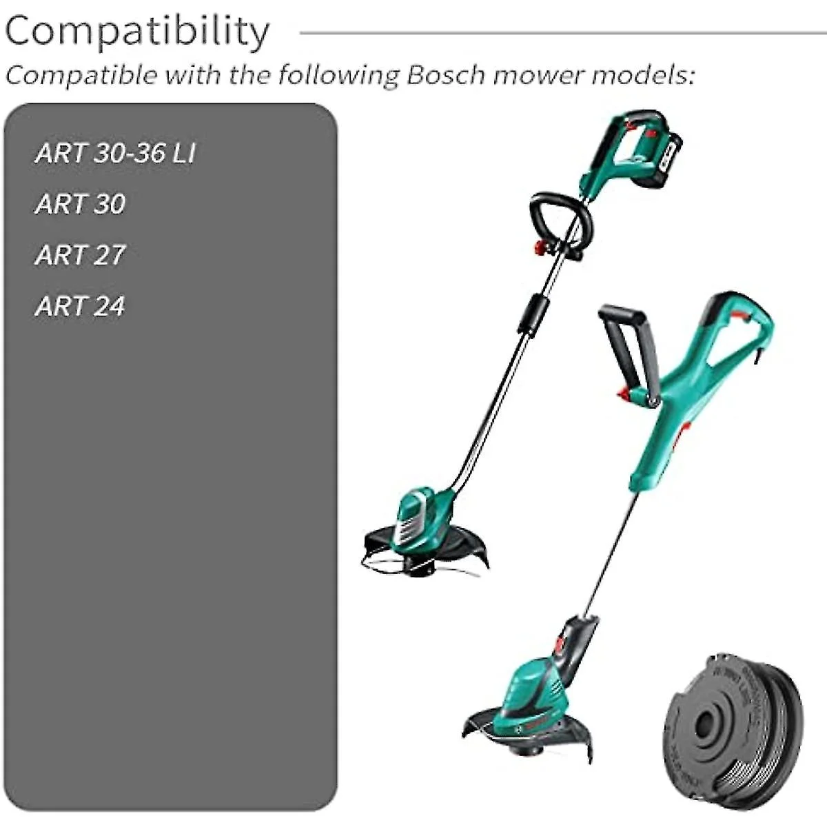 2pcs F016800351 String Trimmer Replacement Spool Line Nylon Spools For Bosch Art 24 27 30 30-36 Li Grass Trimmer