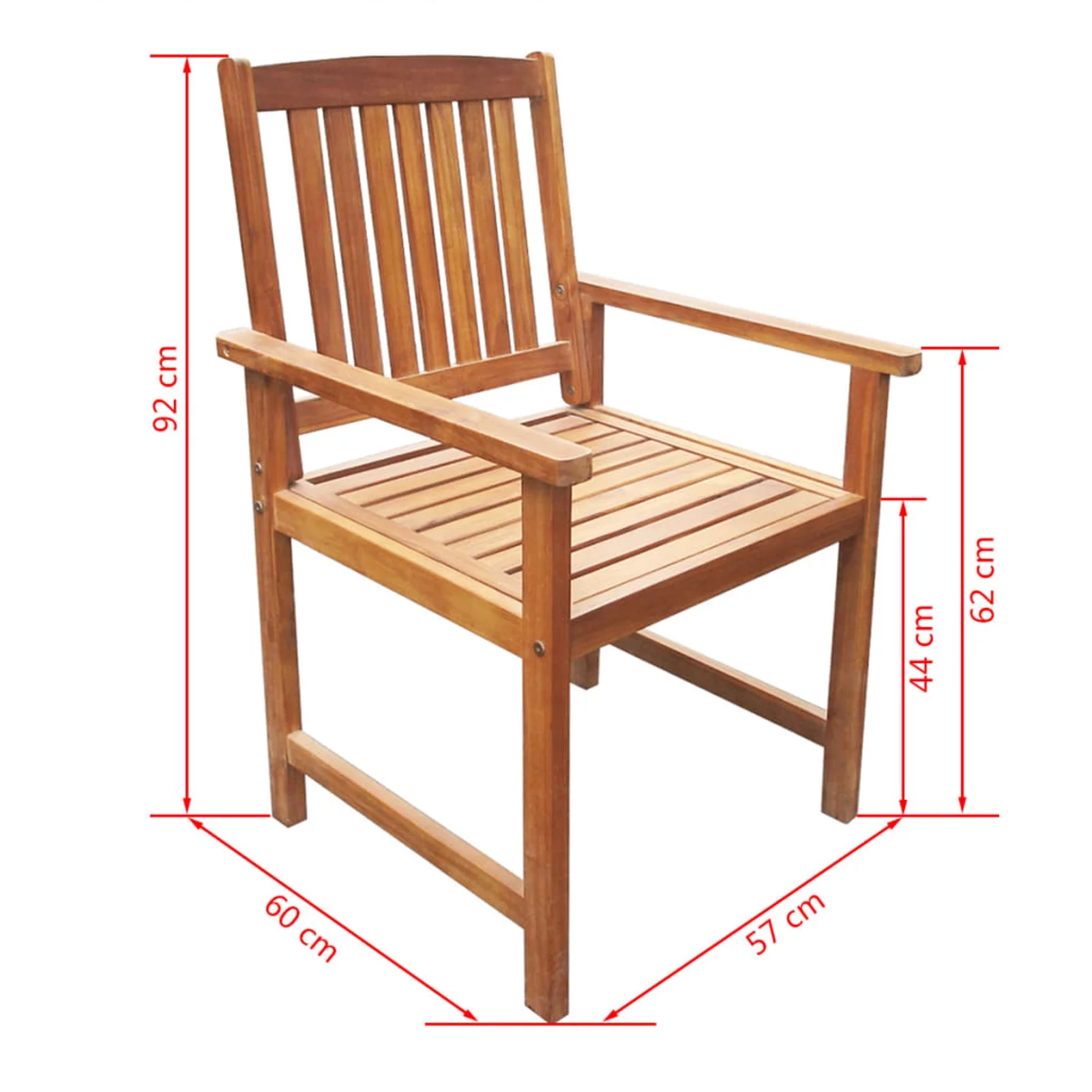 ametoys Patio Chairs 2 pcs Solid Acacia Wood Brown