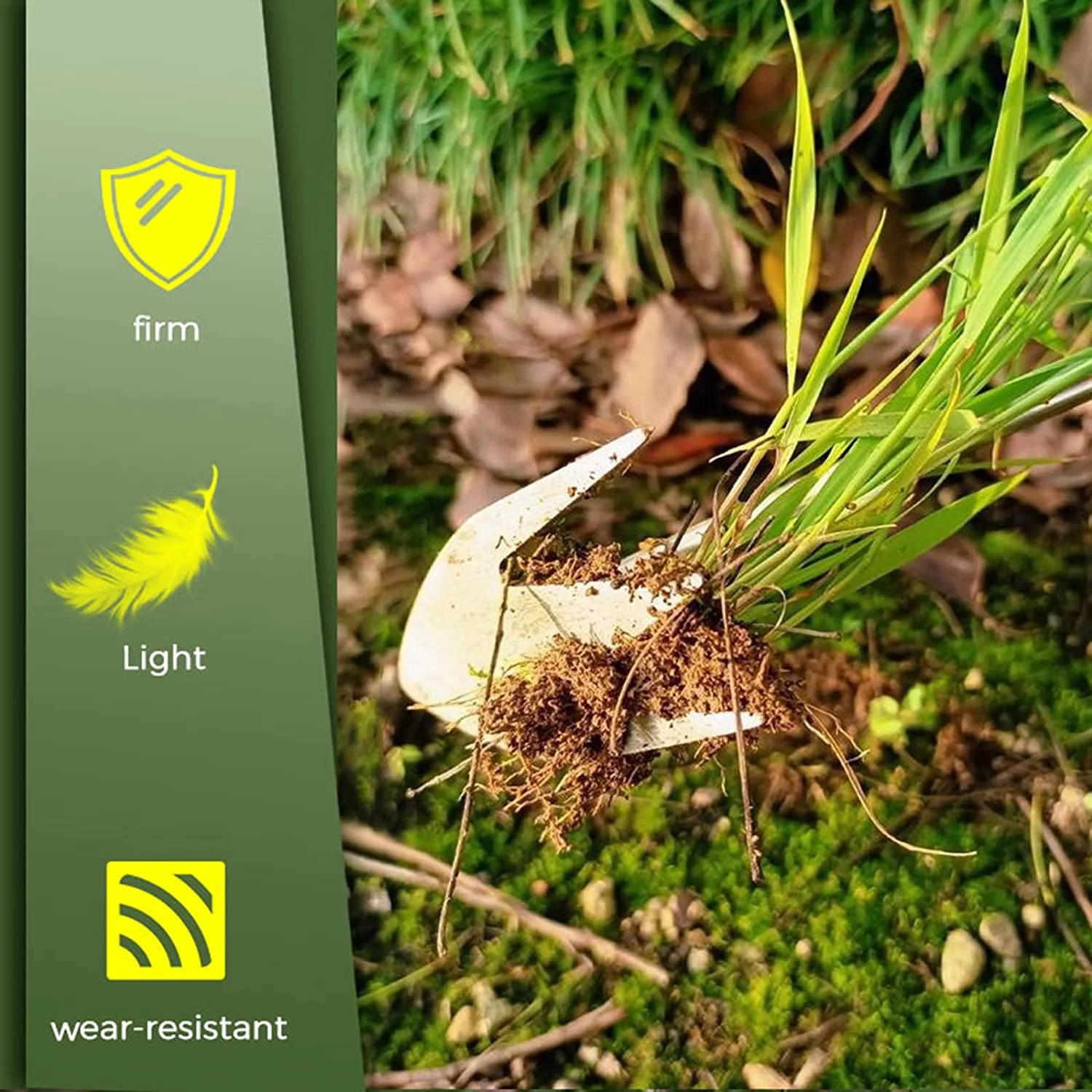 MAVLLY Weeding Artifact Uprooting Weeding Tool, Garden Weeding Tools, Manganese Steel Forged Weed Puller 4 Teeth Dual Purpose Weeder, High Strength Hand Remover Tool for Garden (12 Inch Wooden Handle)