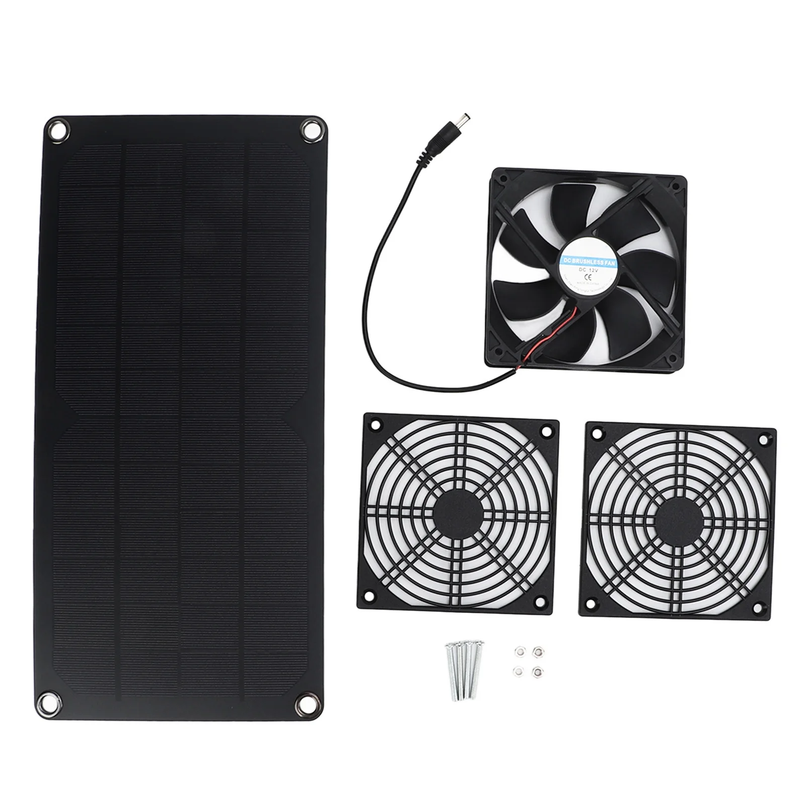 DEWIN 10W Outdoor Solar Exhaust Fan Mini Ventilator Solar Panel Powered Fan for Dog Chicken House