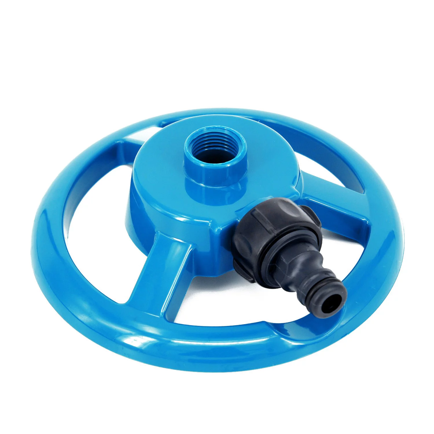 360° Lawn Circle Rotating Water Sprinkler 3 Nozzle Garden Pipe Hose Irrigation