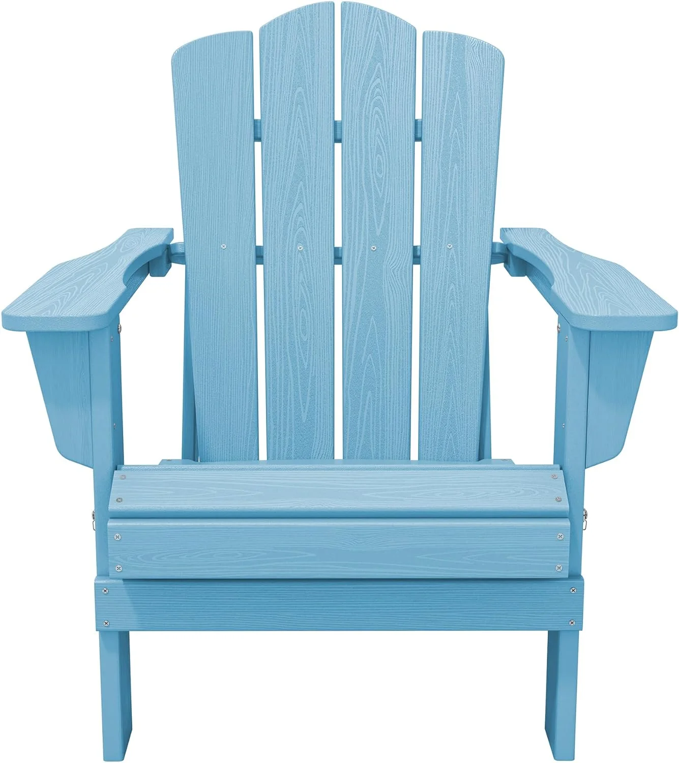 KINGYES Folding Adirondack Chair, HDPE All-Weather Folding Adirondack Chair, Light Blue