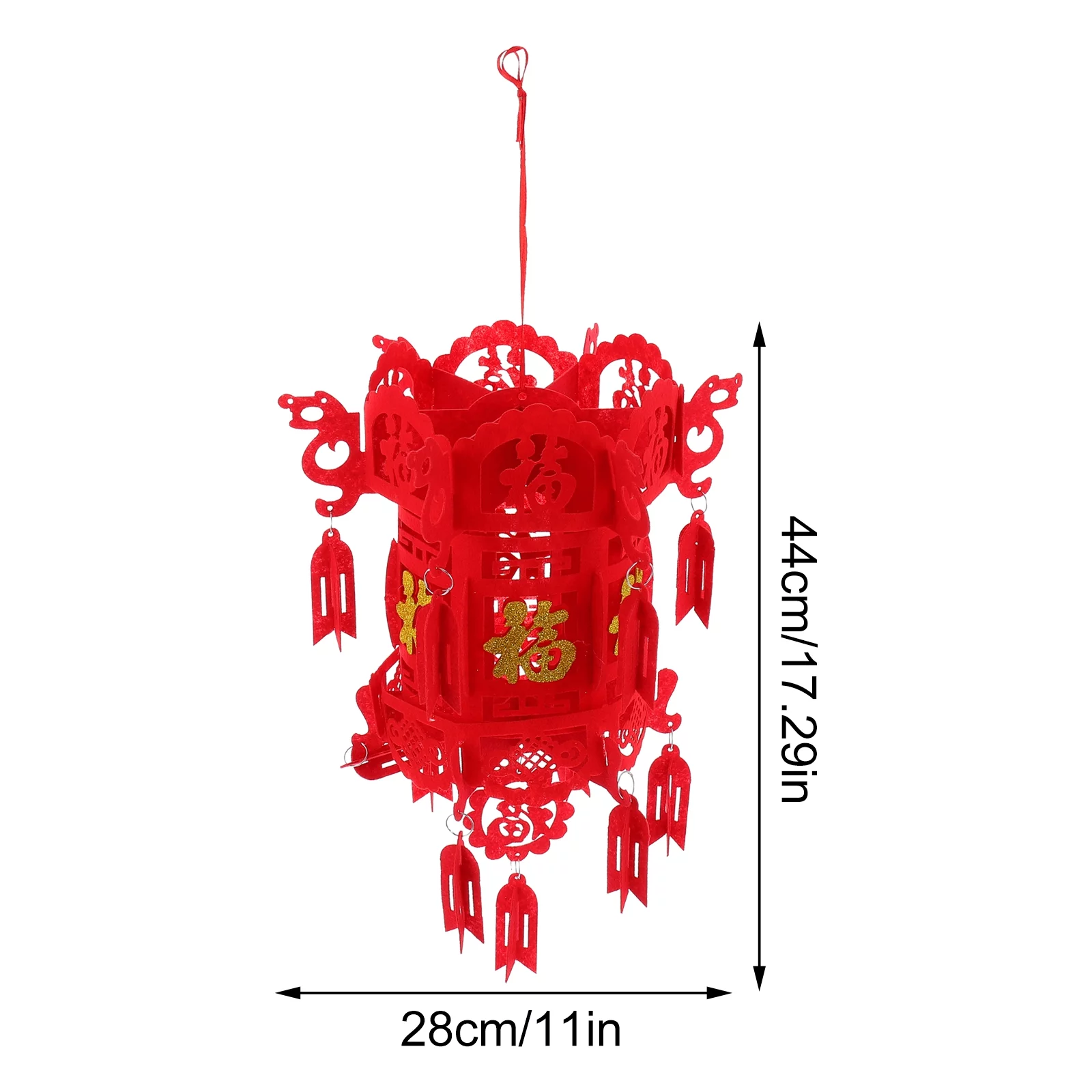 NUOLUX 3Pcs Chinese Festival Lanterns Chinese New Year Decoration Non-woven Lantern