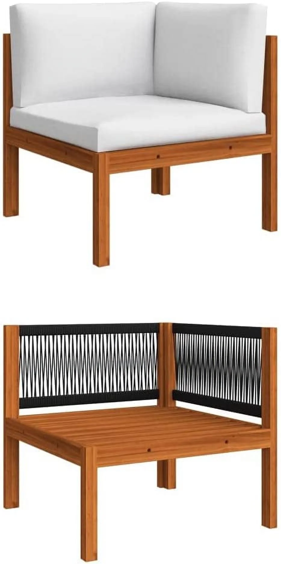 Dina Patio Corner Sofa Patio Conversation Set Porch Furniture Outdoor Furniture sunroom Furniture Balcony Sofa Suitable for Porch  Backyard  Pool  Balcony with Cushions Solid Acacia Wood