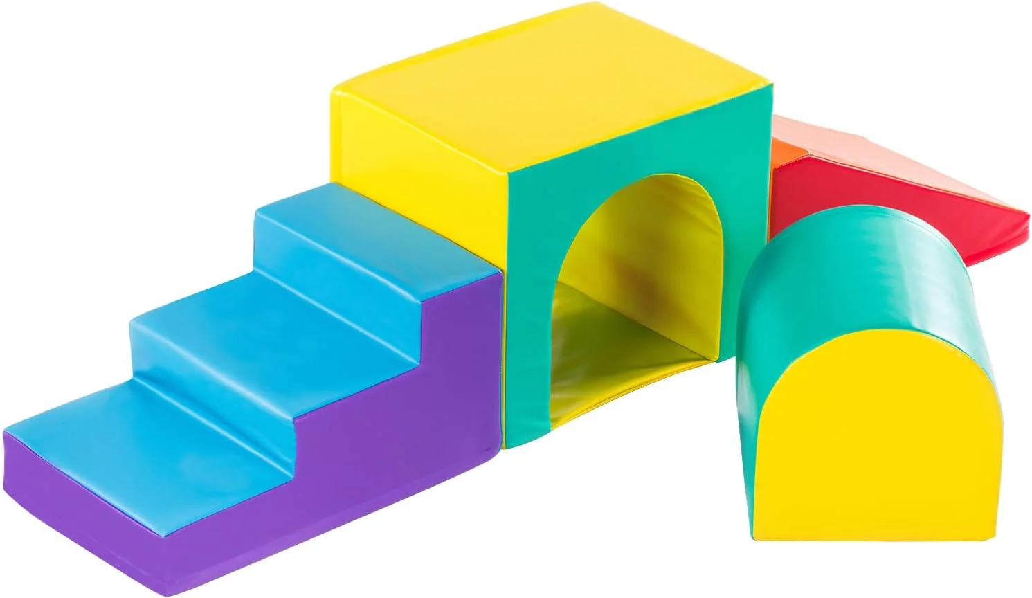 New-Bounce Toddler Climbing Toys - Soft Play Set for Kids - Foam Climbing Blocks - Safe Soft Gym Equipment - Great for All Ages (5 Pc Soft Play Area Set)