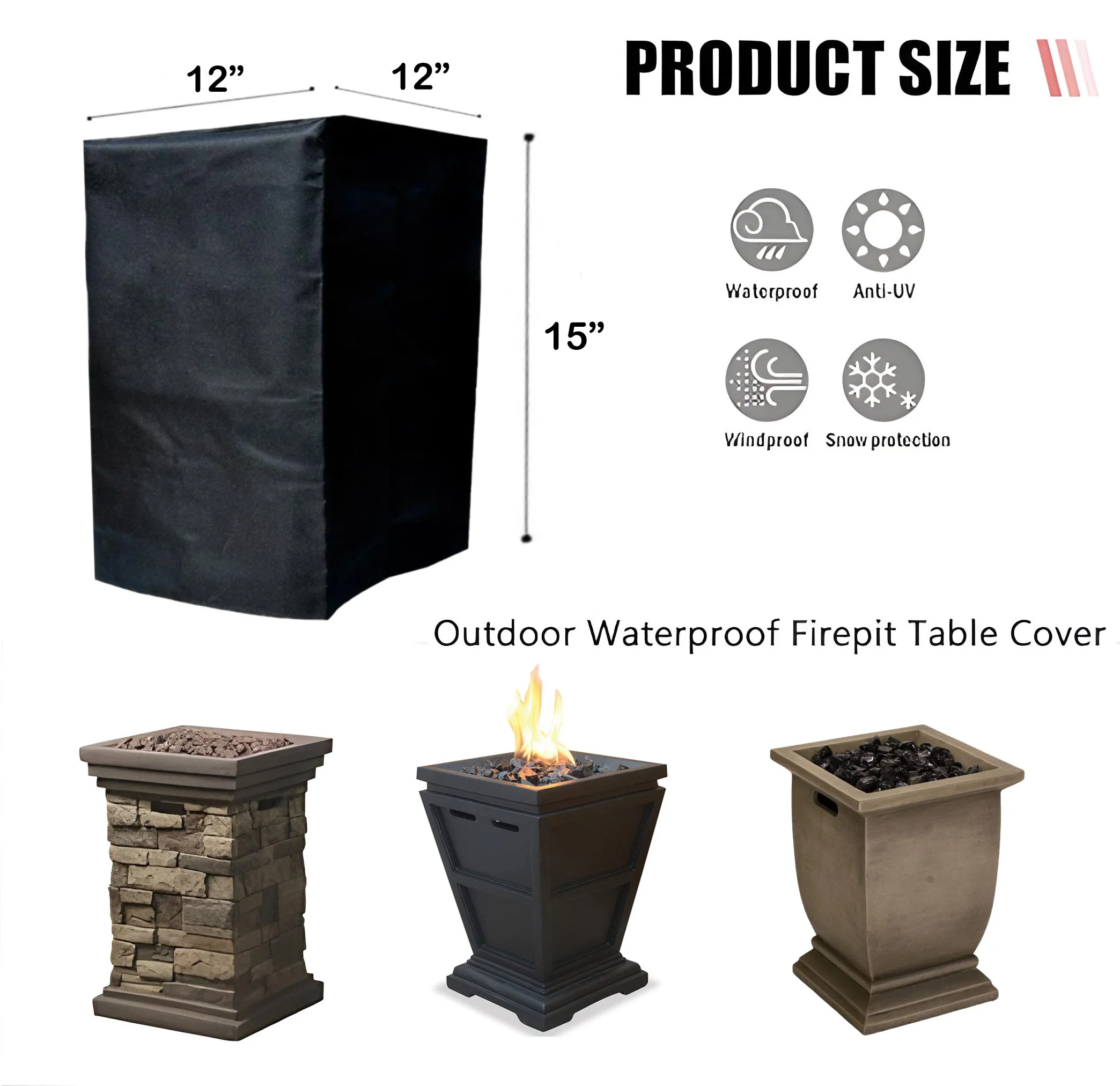 Cover for Endless Summer GLT1343SP, GLT1355SP and Other LP Gas Outdoor Table Top Fire Columns