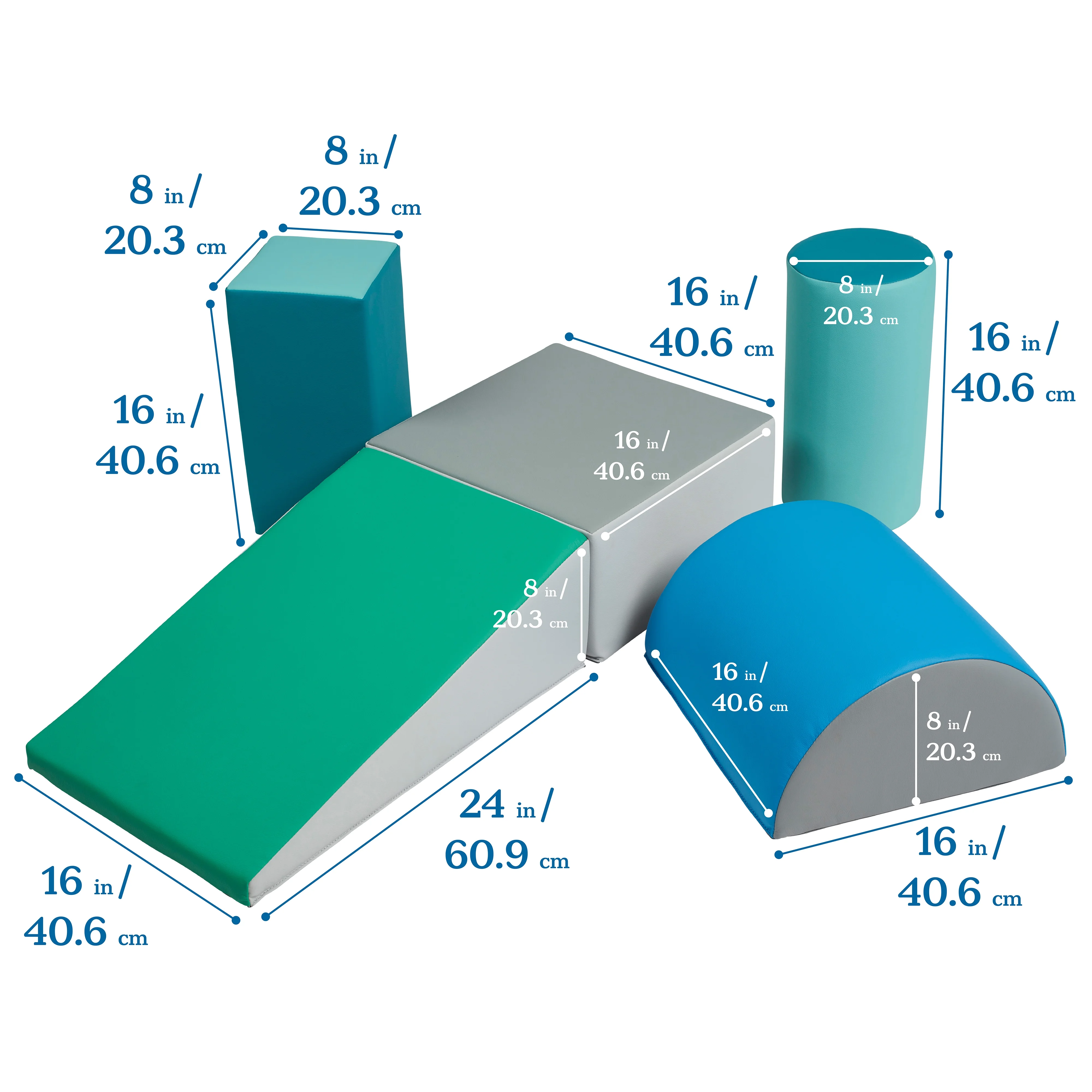 ECR4Kids SoftZone Climb and Crawl Playset, Contemporary, 5-Piece