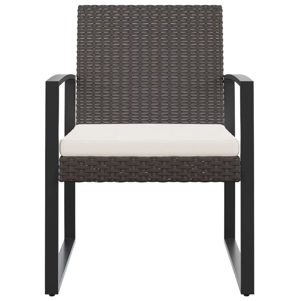 Anself Patio Dining Chairs 2 pcs Brown Rattan