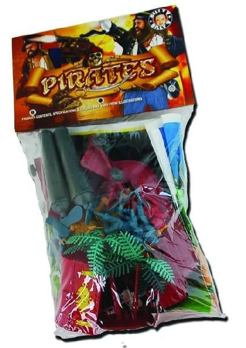 Medium Pirate Set 21pc/approx w/Ship,Treasure Chest