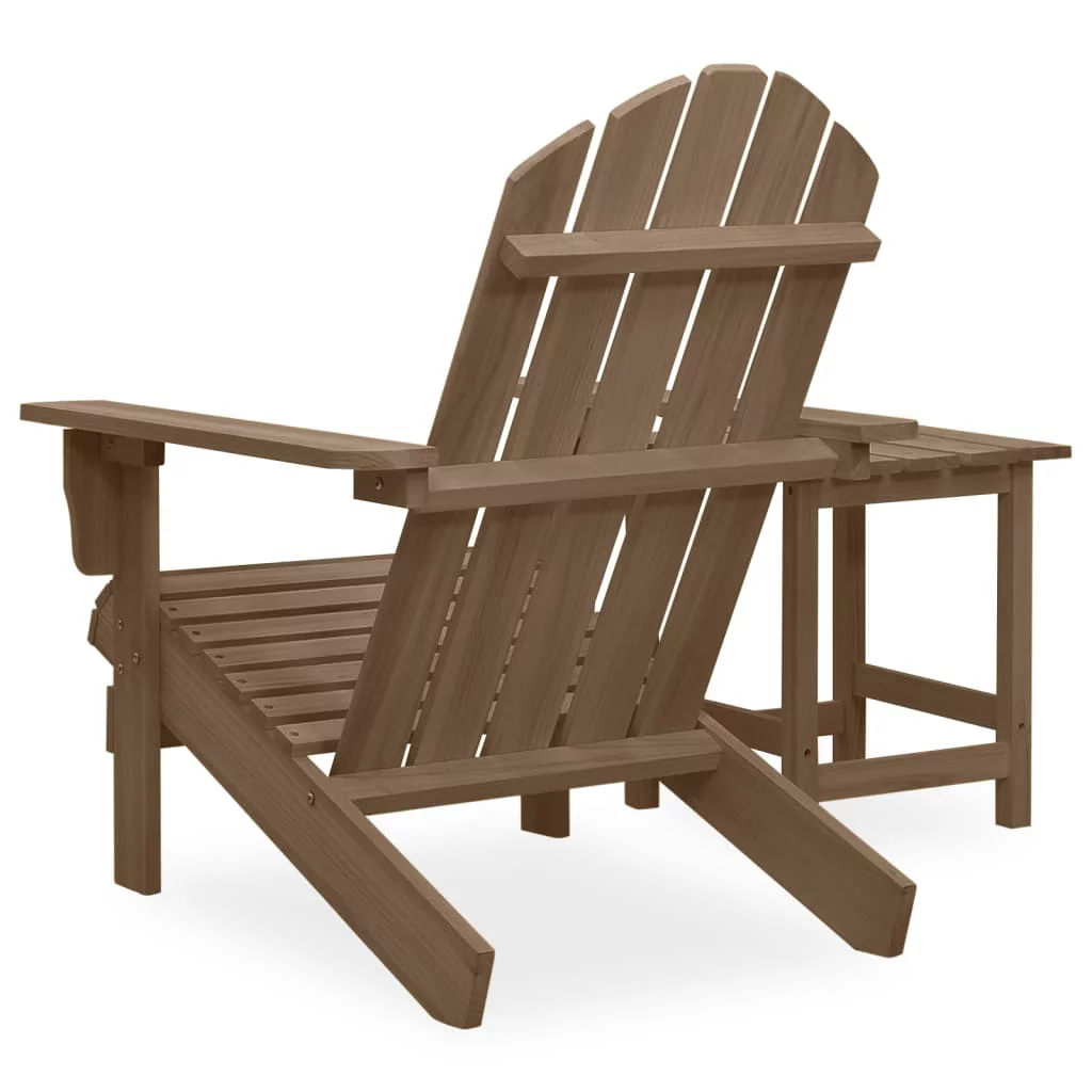 Suzicca Patio Adirondack Chair with Table Solid Fir Wood Brown