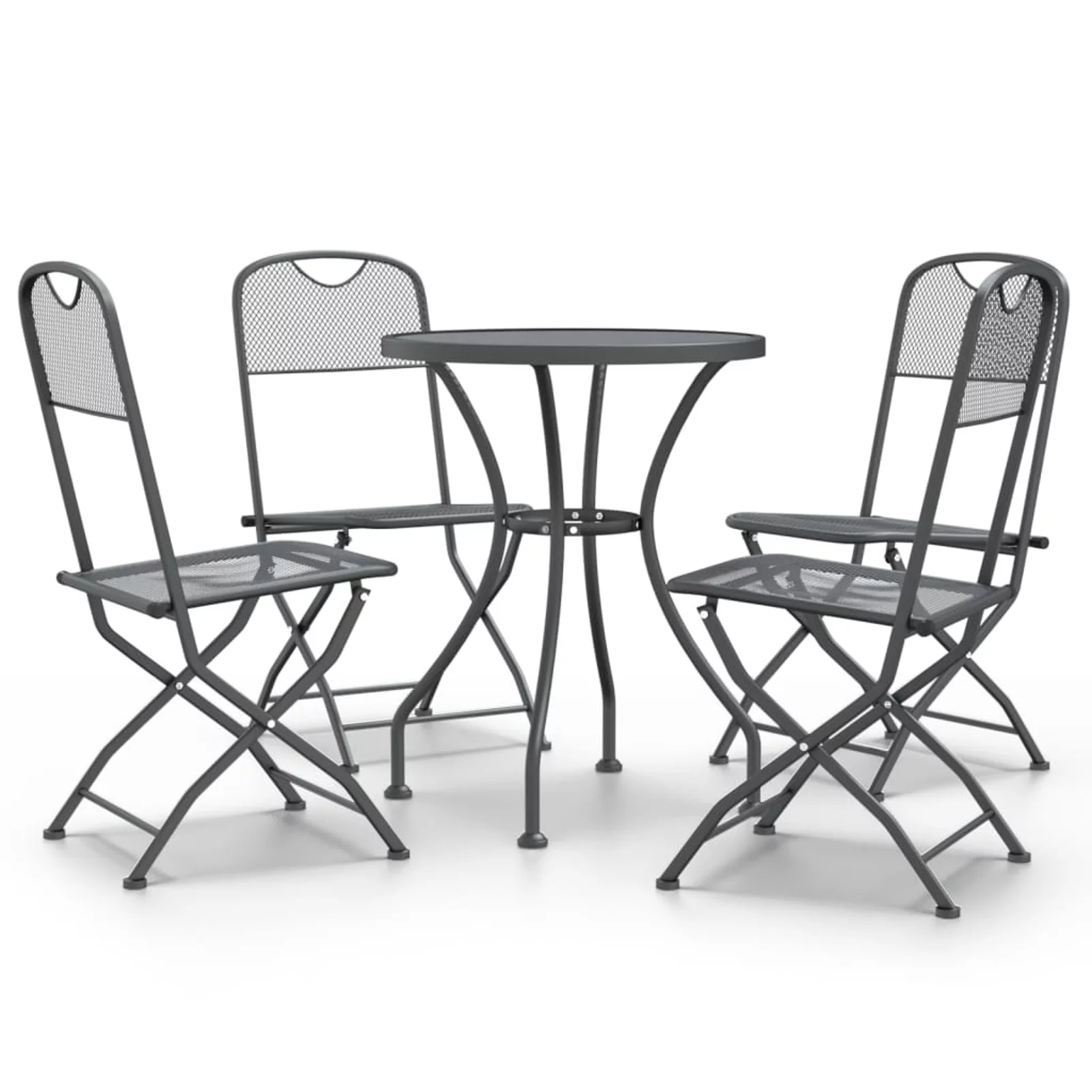 Aibecy 5 Piece Patio Dining Set Expanded Metal Mesh Anthracite