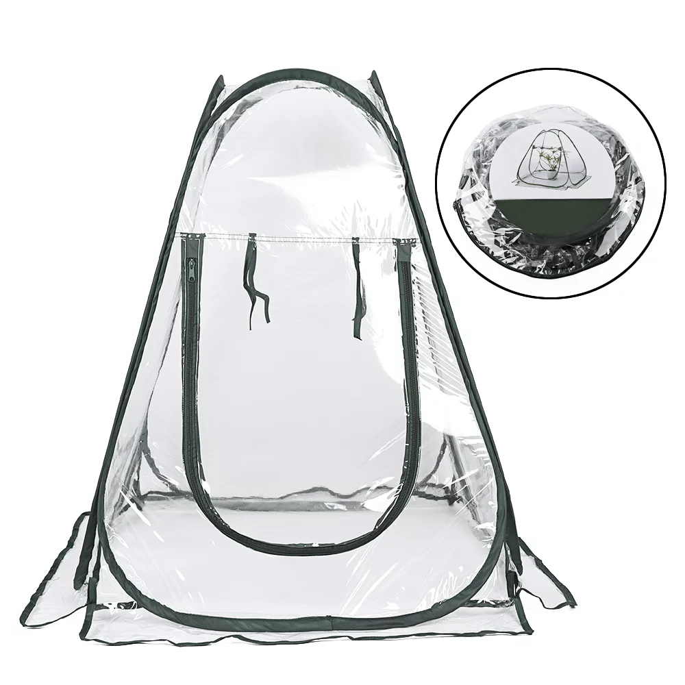 PVC Warm Garden Tier Mini Household Plant Greenhouse Cover Waterproof anti-UV Protect Garden Plants Flowers (without Iron Stand)