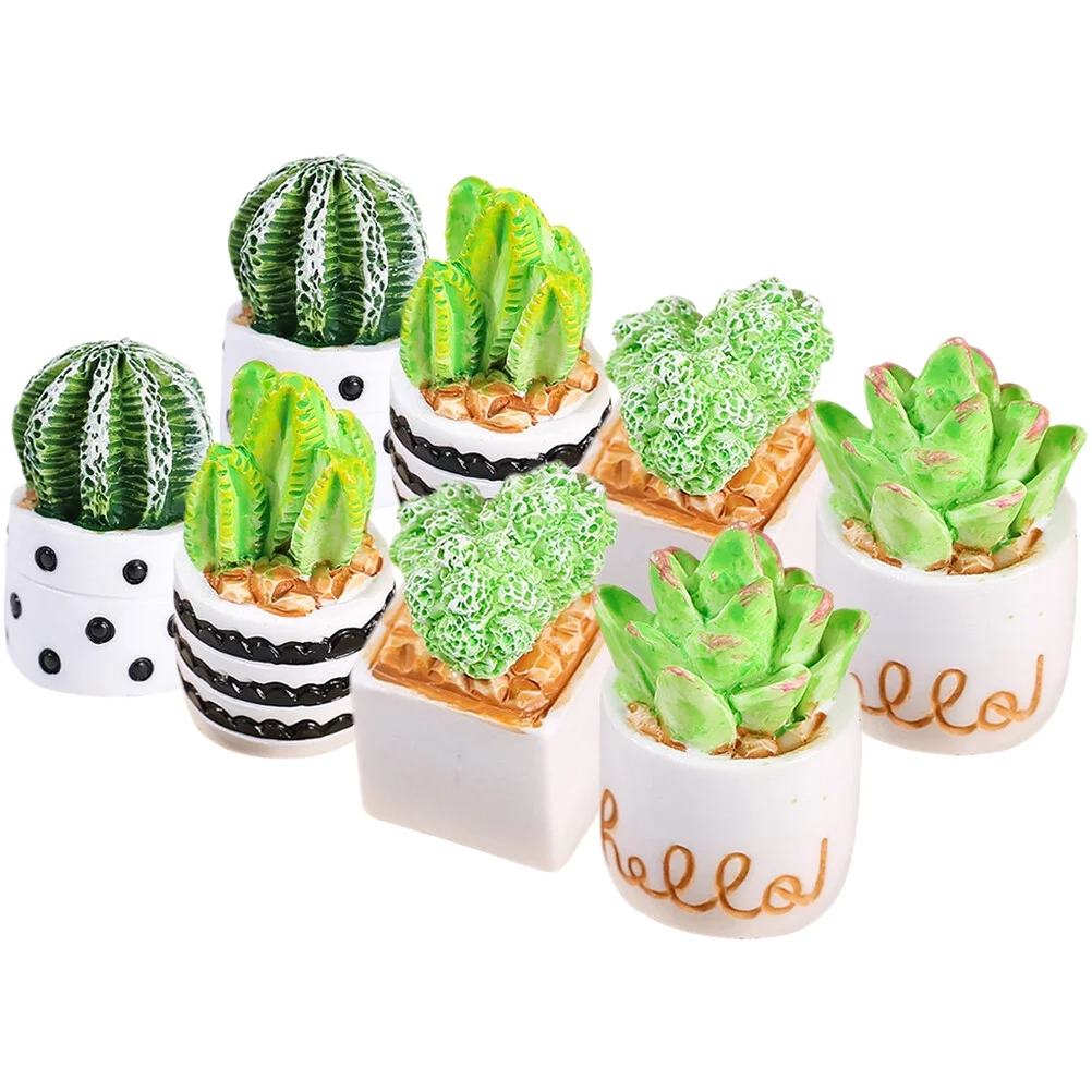 Qumonin 8 Artificial Succulent Plants in Pots for Home Decor