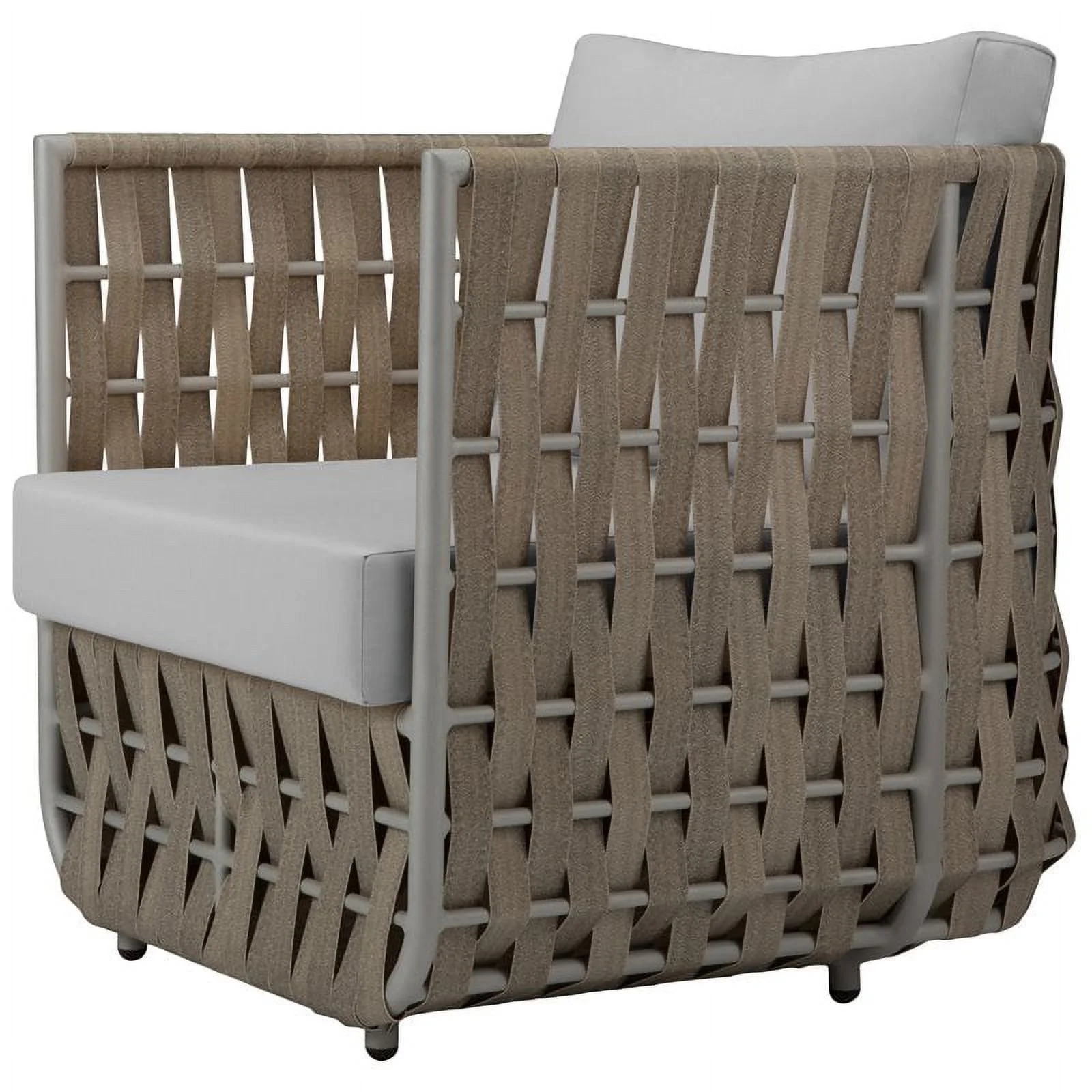 Home Square 2-Piece Set with Outdoor Chair and Patio Coffee Table in Gray