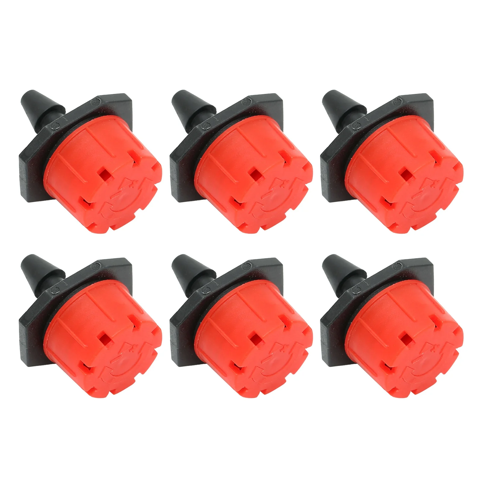 Jadeshay Sprinkler Nozzle 100PCS 360 Degree Adjustable Irrigation Sprinkler 1/4in Drip Irrigation Emitter for Watering System(red)