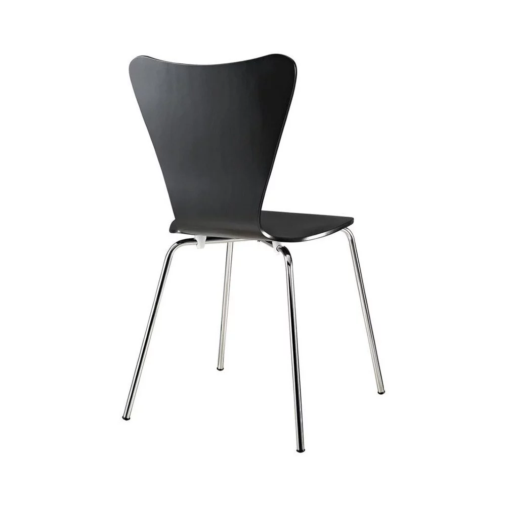 Wood Aluminum Dining Side Chair Black - 21x34