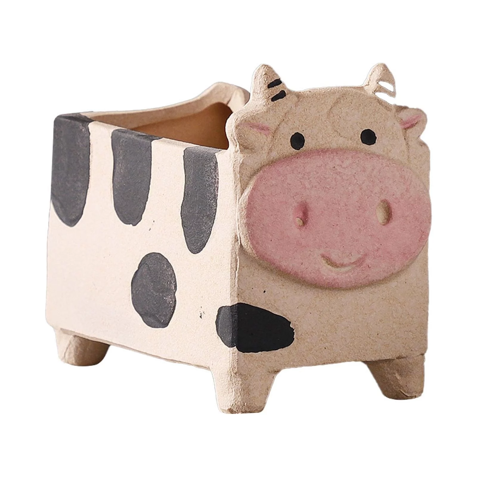 GuLuBin Cute Farm Ceramic Cartoon Flowerpot 1PC Simple And Cartoon Fleshy Flowerpot Gardening Potted Fleshy Flowerpot Animal Flowerpot ( Bronze )