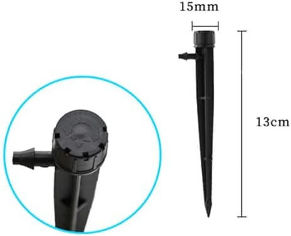 20PCS 100PCS 5 Spray Hole Irrigation Drippers Drip Emitters, Micro Spray Adjustable 360Degree Sprinkler Fits 1/4 lrrigation Tubing for GardenIrrigation (100pcs)