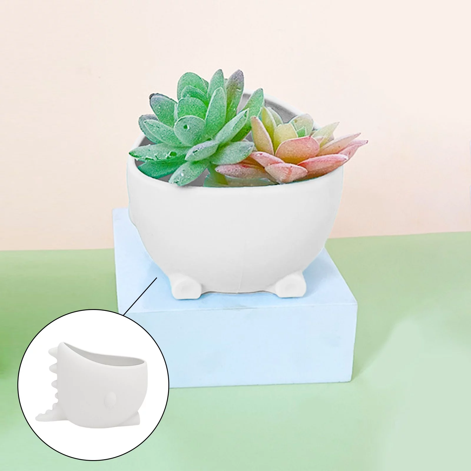 Sales Today Clearance Thickening Creative Cute Dinosaur Silicone Flower Pot Office Desktop Pot Succulent Flower Pot Decoration Mini Flower Pot