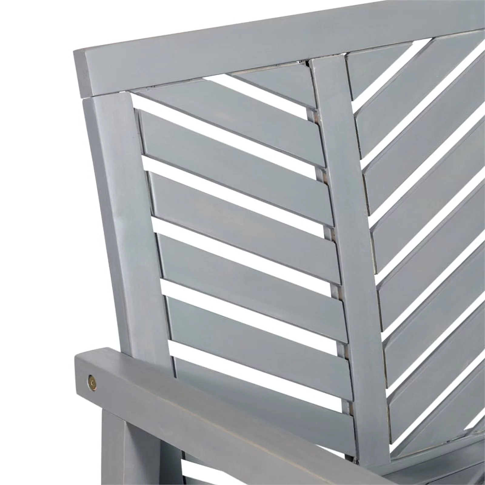 Home Square 3 Piece Patio Set with 2 Rocking Chairs and End Table in Gray Wash