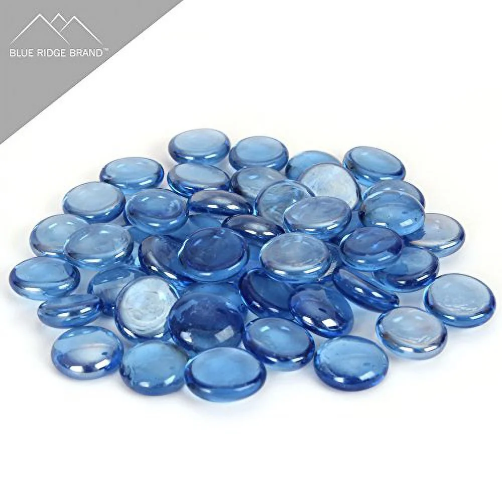 Fire Pit Glass - Light Blue Reflective Fire Glass Beads 3/4