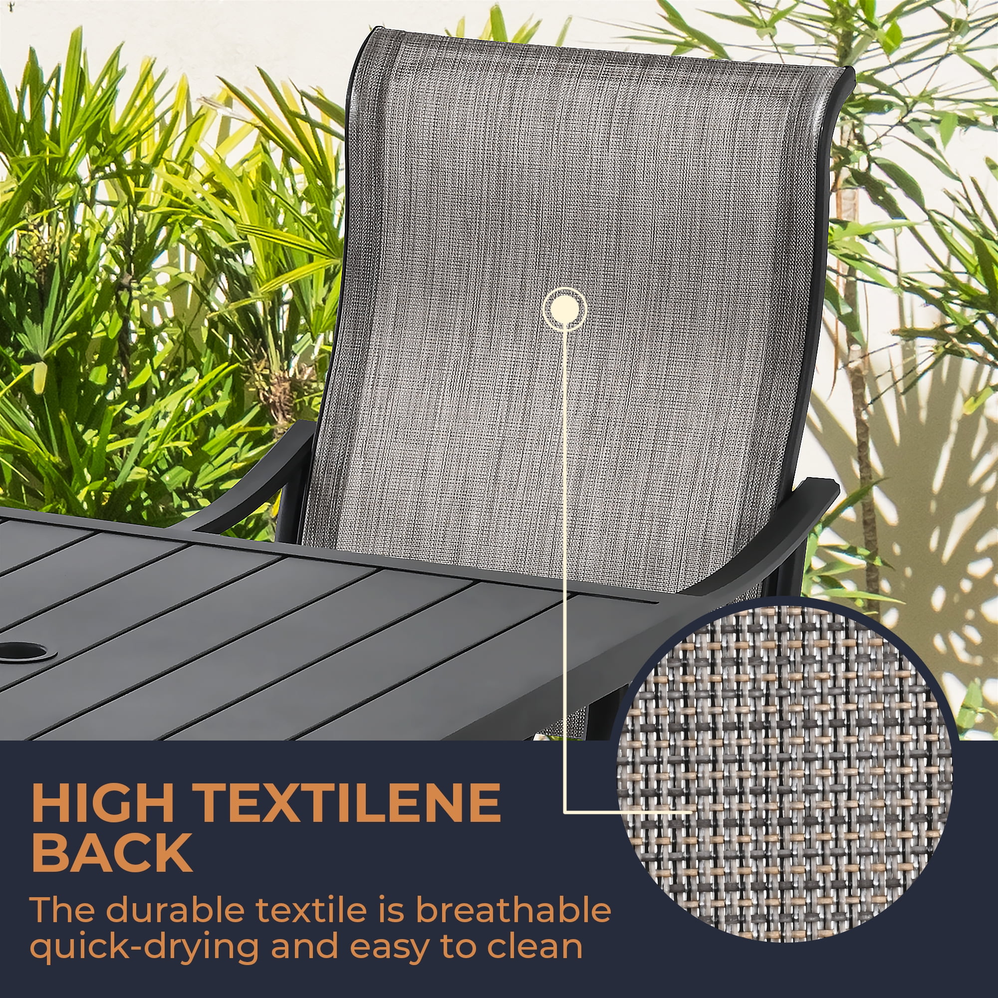 HAPPATIO Gray 5-Piece Metal Patio Outdoor Dining Set