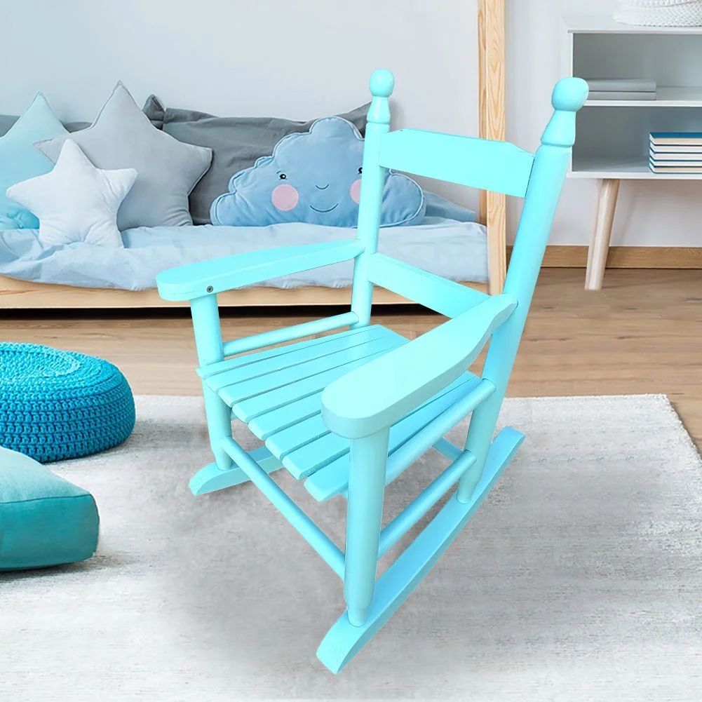 Kids' Light Blue Rocking Chair Indoor/Outdoor Porch Chair for Front Porch or Patio-Blue