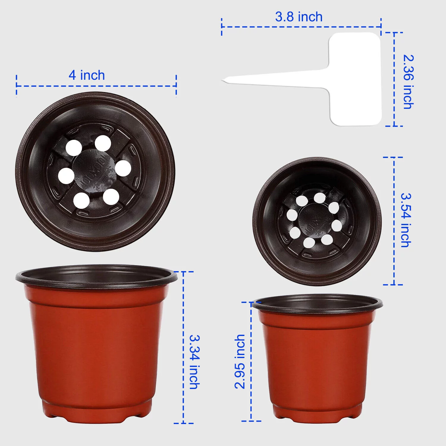 100~500 PCS Plastic Plant Flower Pot Nursery Seedlings Pot Container w/Label USA