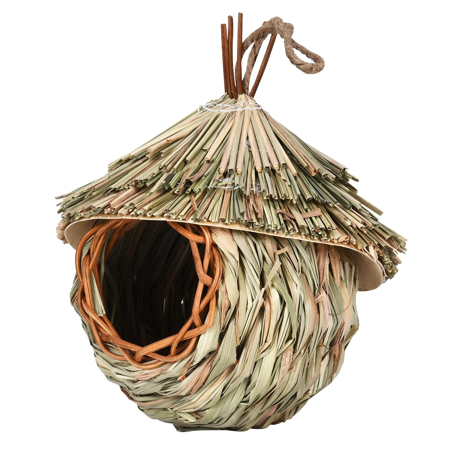 Layout Of Handmade Bird Feeder For Hanging Straw Nest In Creative Bird House Droll