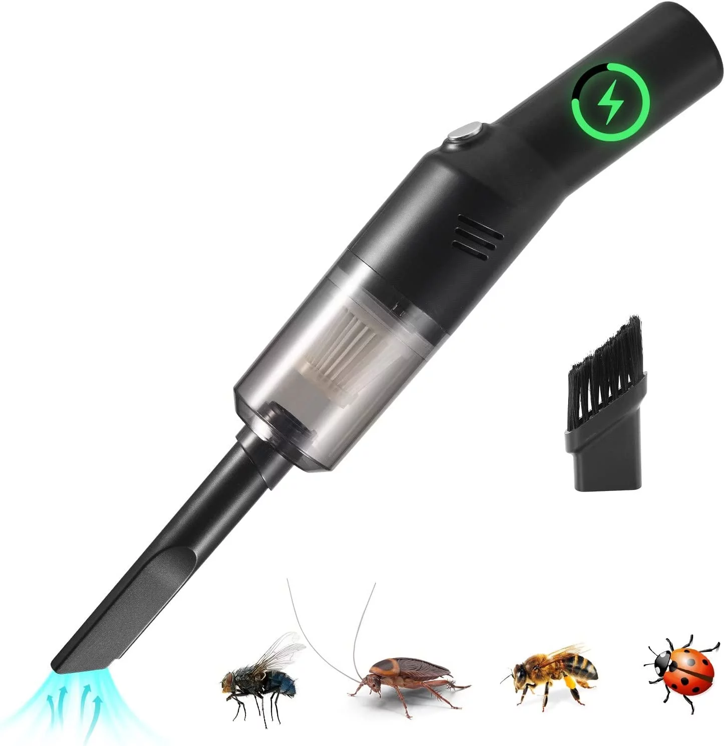 Bug Vacuum Catcher Spider Traps for Adults, Professional Pest Control Bug Sucker with USB Charging & Rechargeable Battery & Cleaning Brus